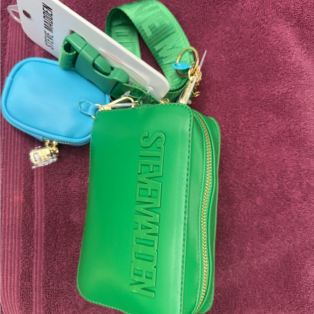 Steve Madden Green Crossbody with Blue Pouch